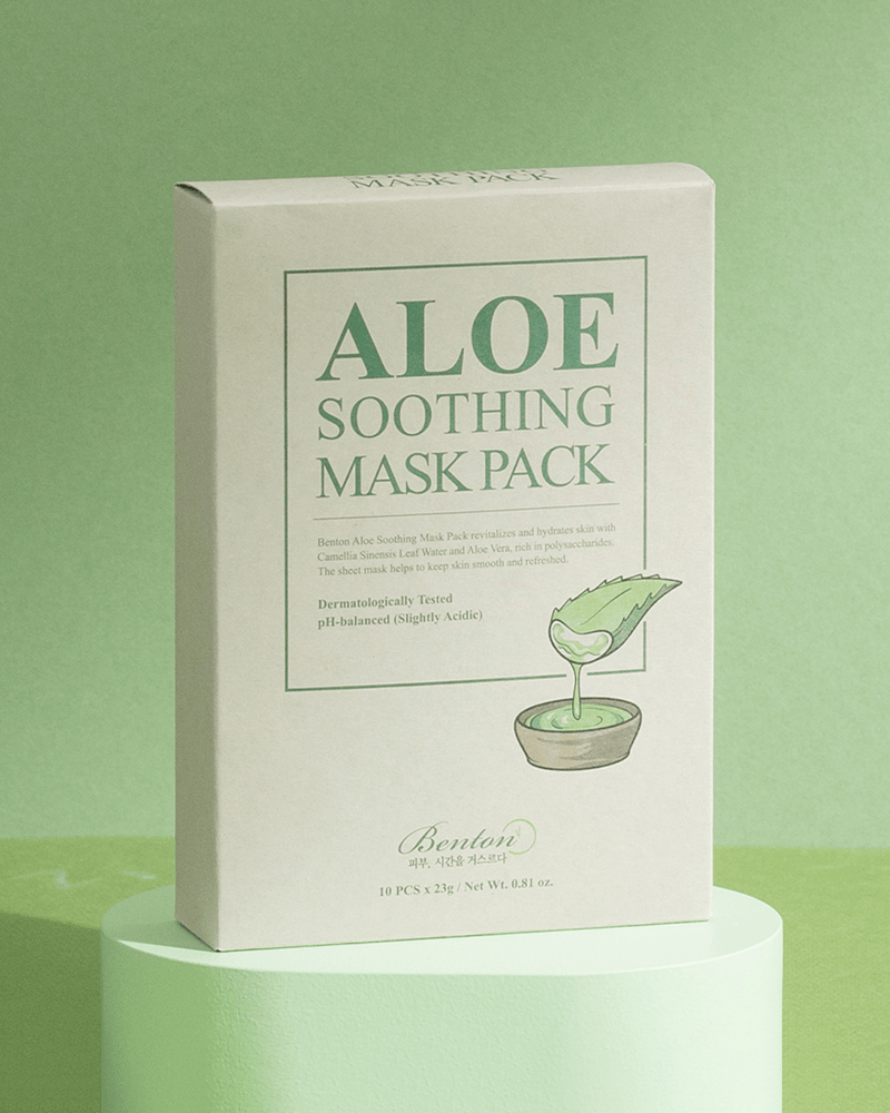 Benton Aloe Vera Soothing Face Mask Pack - Hydrating & Calming for Sensitive Skin - Perfect for Post-Sun Care & Daily Skincare Routine