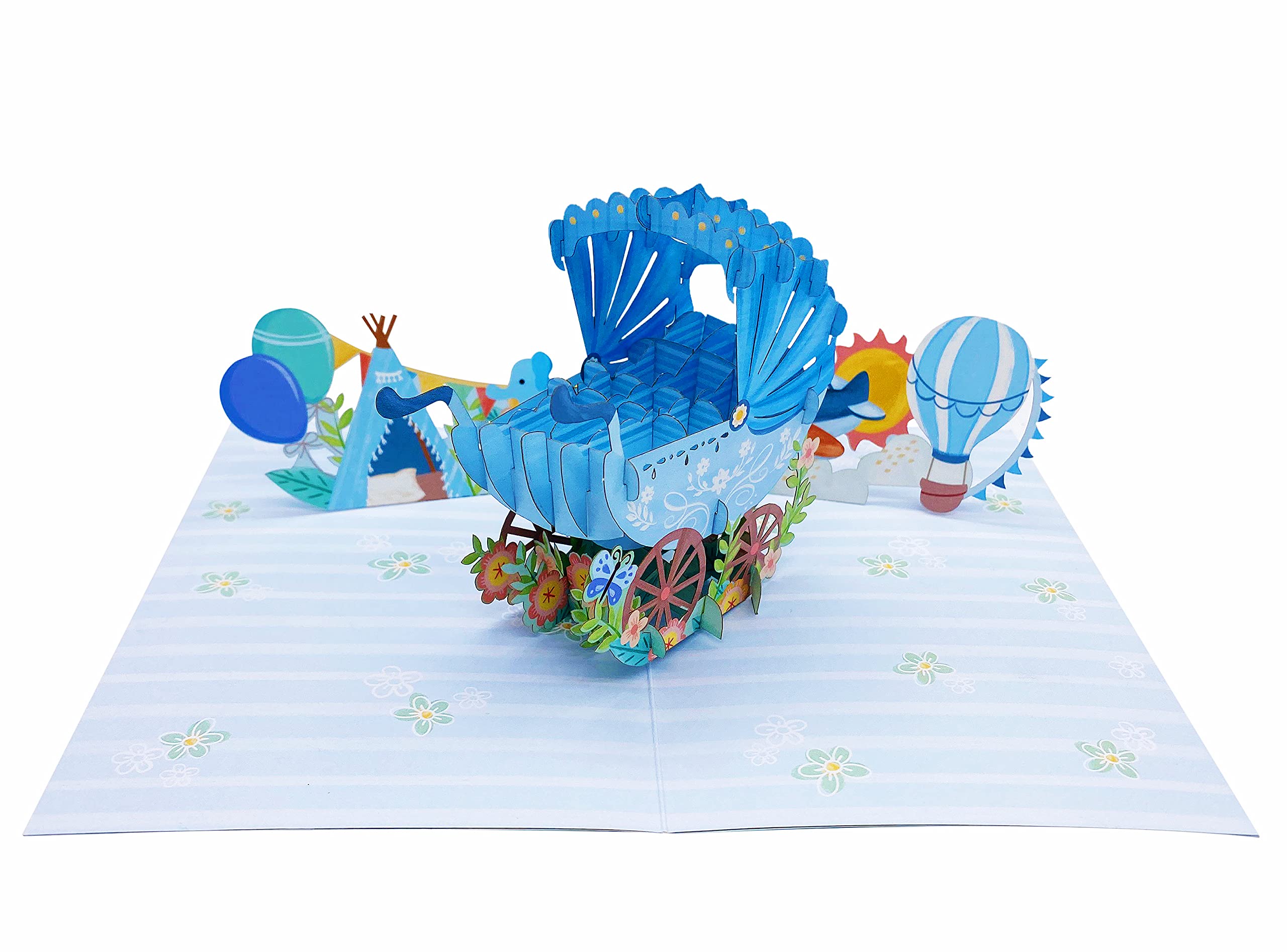 Liif 3D Pop Up Greeting Card for Baby Boy - Perfect for Baby Showers, Newborn Celebrations & Congratulations | Unique Keepsake Gift for New Parents & Gender Reveal Parties