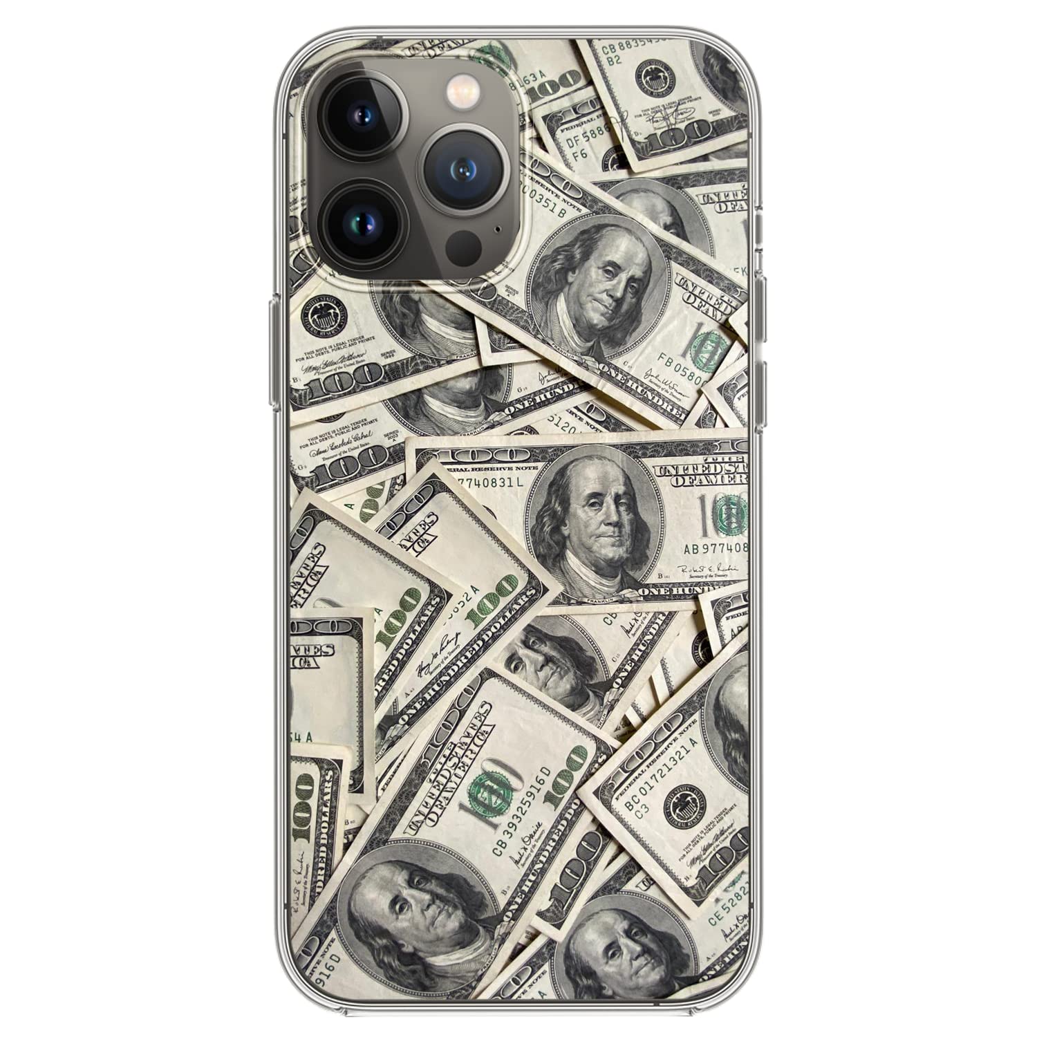 Blingy's iPhone 13 Pro Max Case (6.7 inch) - Fun $100 Bill Money Design Soft TPU Protective Cover | Shockproof & Scratch Resistant | Perfect for Parties, Gifts & Everyday Use