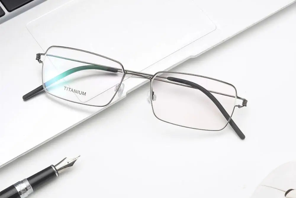 Aimee Unisex Full Rim Square Screwless Titanium Alloy Eyeglasses Frame 19425 - Lightweight Durable Glasses for Men & Women, Perfect for Work, Reading & Daily Wear