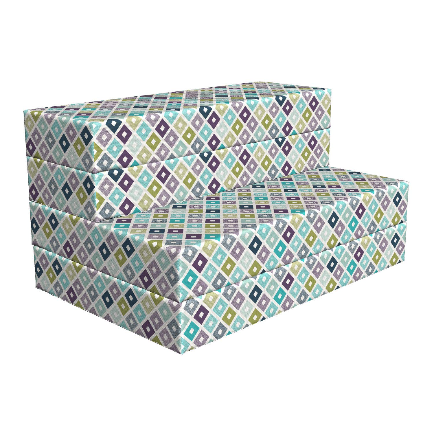 Ambesonne Modern Foldable Mattress - Geometric Triangle Pattern, 74.8