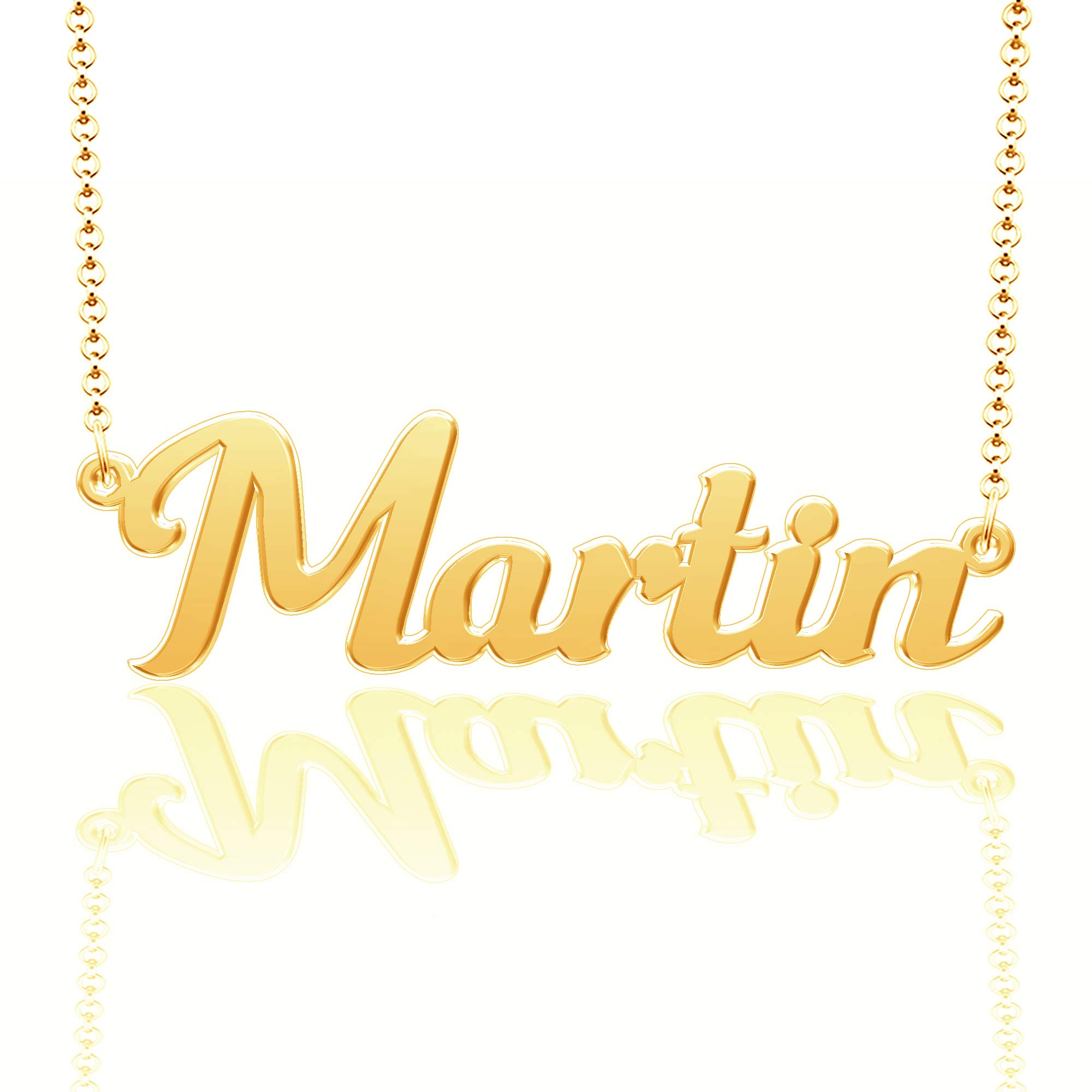Personalized Last Name Necklace - Custom Sterling Silver Martin Plate - Engraved Family Gift for Mom, Wife, Daughter - Perfect for Birthdays, Anniversaries & Mother's Day