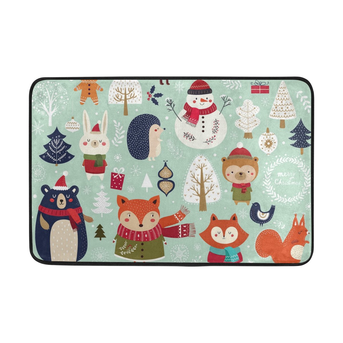 Chen Miranda Cute Animal Print Non-Slip Door Mat - 23.6x15.7 Inch Indoor/Outdoor Rug for Bedroom, Bathroom, Living Room, Kitchen & Office - Lightweight Home Decor Mat for Pets, Kids & High-Traffic Areas