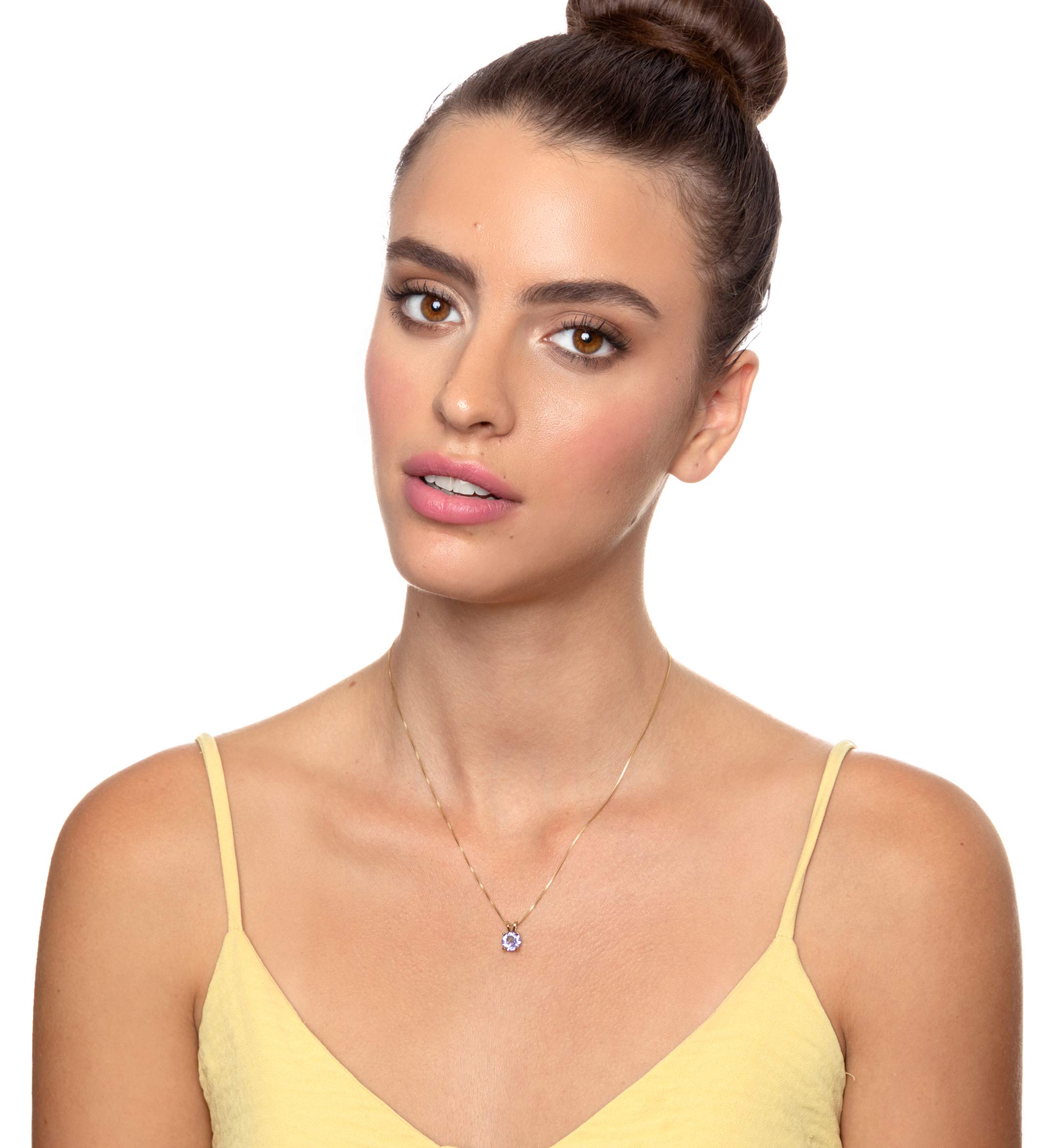 14K Yellow Gold Star of David Necklace with 24K Gold Shema Yisrael Inscription on Crystal, 18