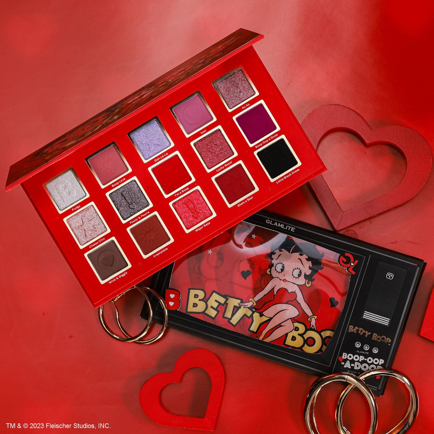 Betty Boop™ x Glamlite Eyeshadow Palette - 18 Vibrant Colors, Cruelty-Free & Vegan Makeup - Perfect for Party, Halloween & Cosplay Looks