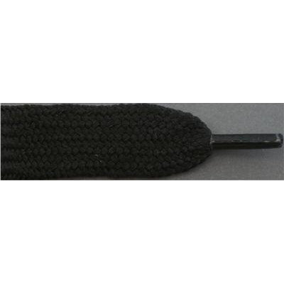 1/2 Inch Wide Flat Tubular Athletic Shoelaces - Black (2 Pair Pack) - Perfect for Running Shoes, Sneakers & Casual Footwear