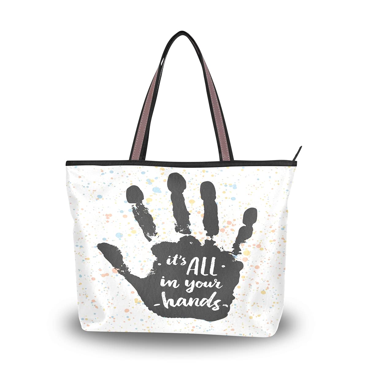 Stylish Women's Tote Bag with Inspirational Quote & Zipper - Perfect Teacher Shoulder Bag for Work, Shopping & Everyday Use