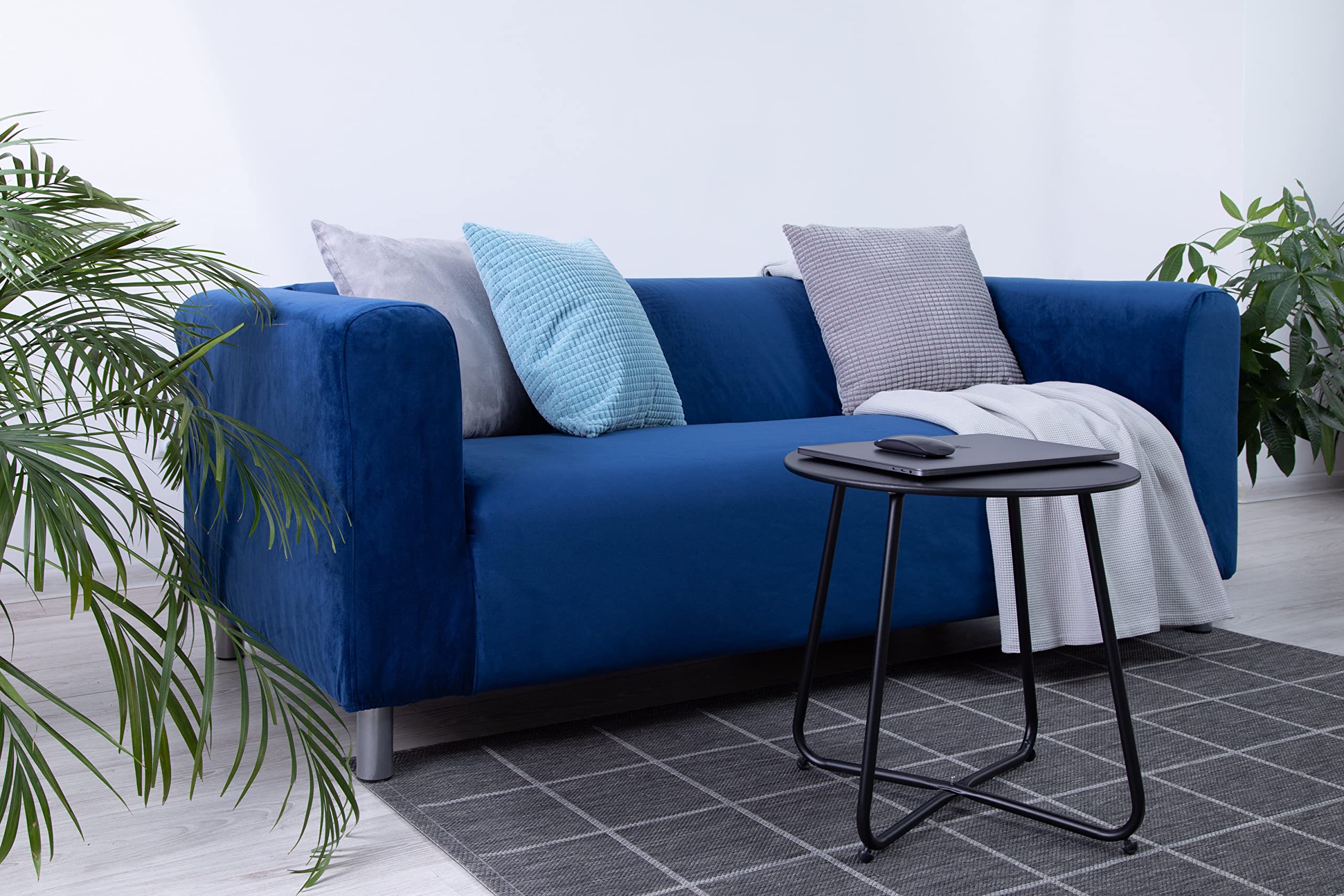 MASTERS OF COVERS Snug Fit Velvet Sofa Slipcover for IKEA Klippan 2-Seater Loveseat - Soft Blue Velvet Fabric Replacement Cover | Perfect for Living Room, Bedroom & Home Decor