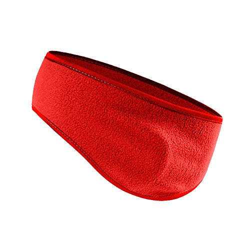 Thermal Fleece Running Headband - Windproof & Cold Weather Ear Protection for Jogging, Cycling & Outdoor Sports (Red, One Size) - Perfect for Winter Workouts & Active Lifestyles