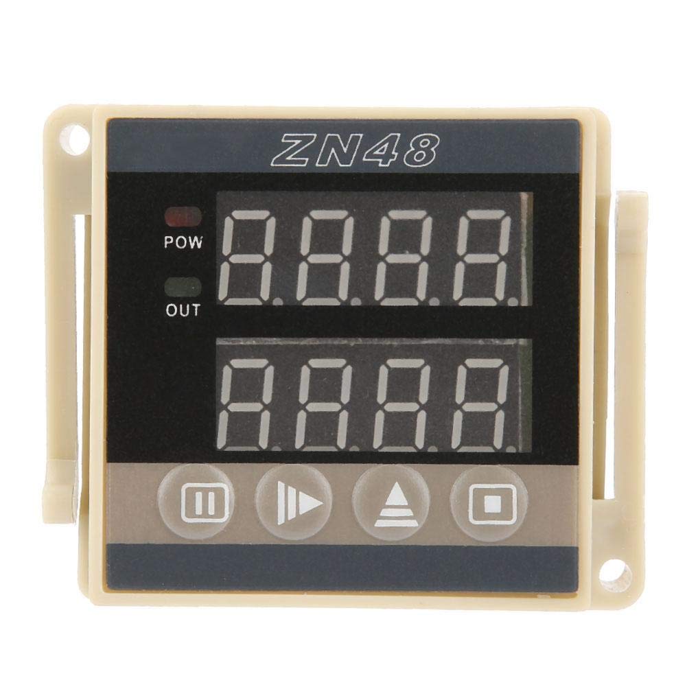 Walfront ZN48 AC 220V Digital Time Relay Counter - Adjustable Time Delay Timer Switch with Multifunction LCD Display for Speed & Frequency Measurement - Perfect for Industrial Automation, HVAC Systems, and Electrical Control Panels