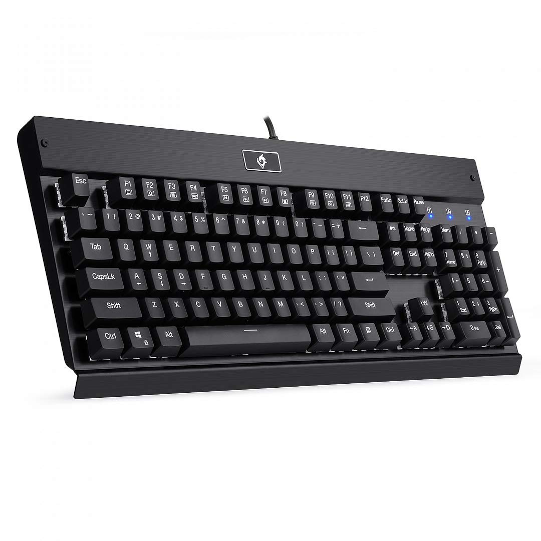 EagleTec KG010 Wired Mechanical Keyboard with Brown Switches - Ergonomic Design for Typing, Gaming & Office Use - Compatible with PC, Mac & Laptop (Black, Non-Backlit) - Perfect for Home Office, Business & Professional Workspaces