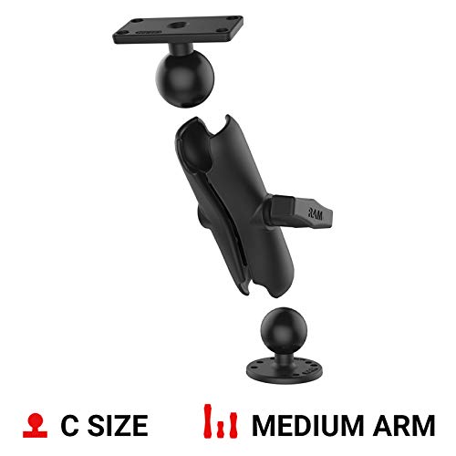 Humminbird Helix 5 RAM-202-153-202U Double Ball Mount with Medium Arm - Enhanced Stability for Marine Navigation & Fishing