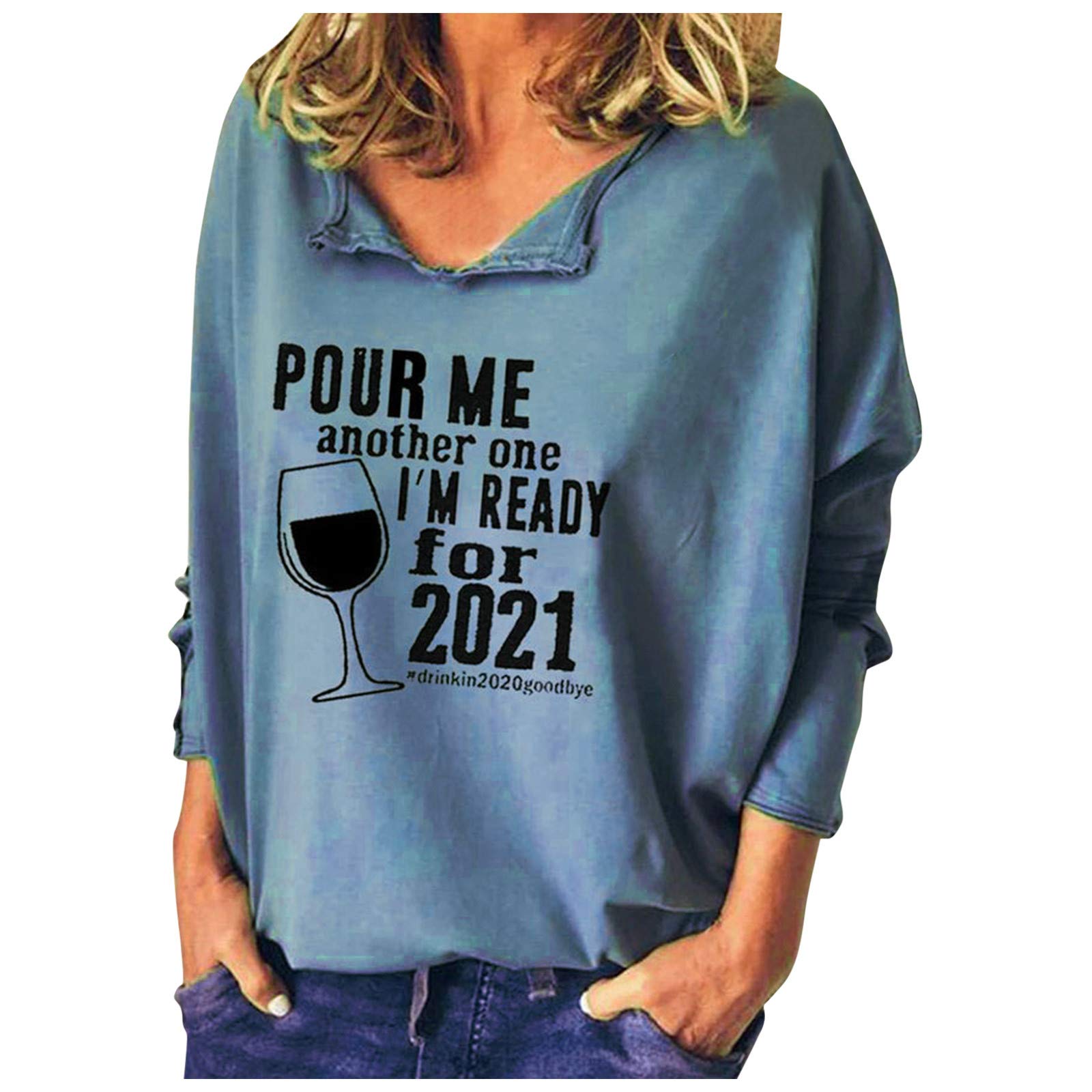 2024 Women's Long Sleeve Print Sweatshirt - Casual Pullover Blouse Top for Everyday Wear | Perfect for Work, Weekend & Fall Layering