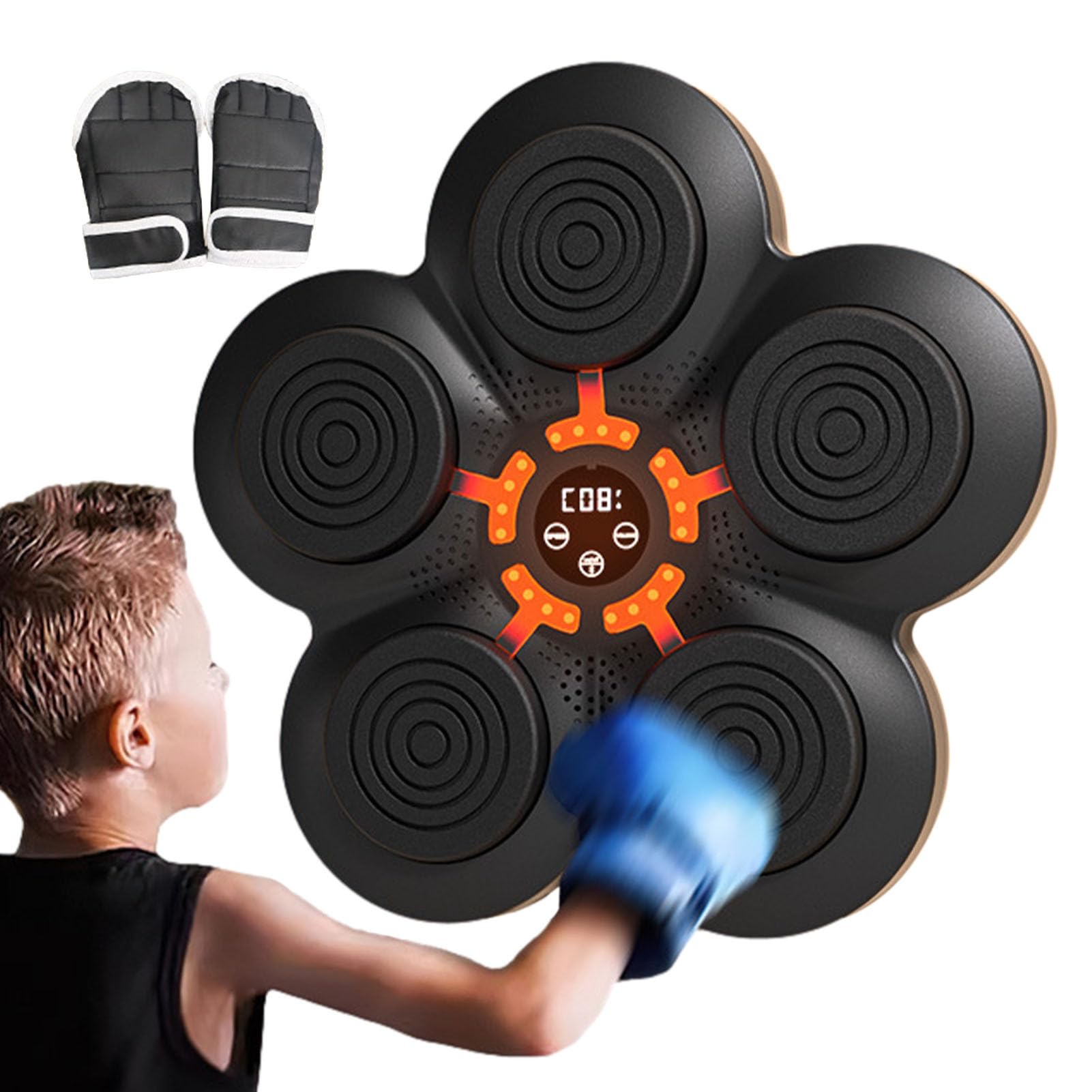 ABS Electronic Wall Mounted Music Boxing Machine - Wireless Smart Punching Target with Gloves for Home Gym, Indoor & Outdoor Boxing Training | Perfect for Fitness Enthusiasts & Stress Relief