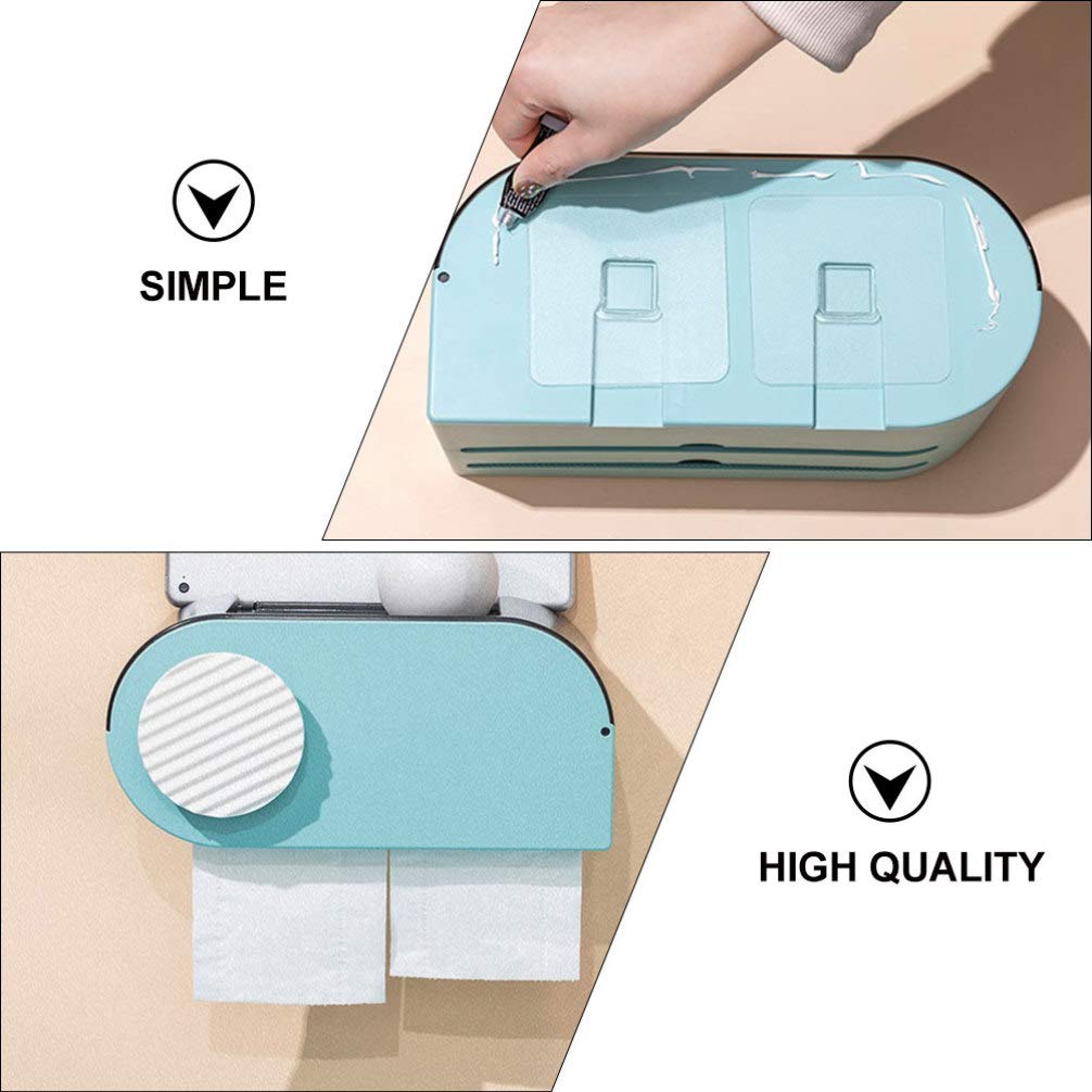 Cabilock Wall-Mounted Tissue Holder Box - Multifunctional Bathroom Storage Shelf for Toilet Paper & Paper Towels | Space-Saving Organizer for Home, Office & RV Use