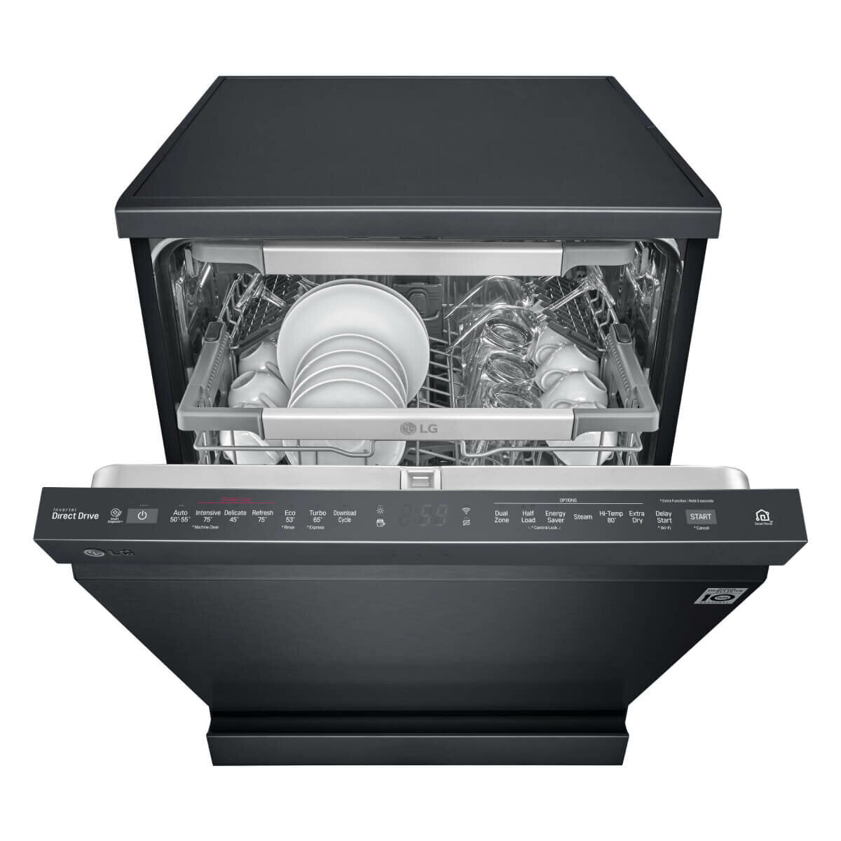 LG 15 Place QuadWash Dishwasher - Matte Black Finish with TrueSteam Technology (Model XD3A25MB) | Energy Efficient, Ultra Quiet Operation for Modern Kitchens