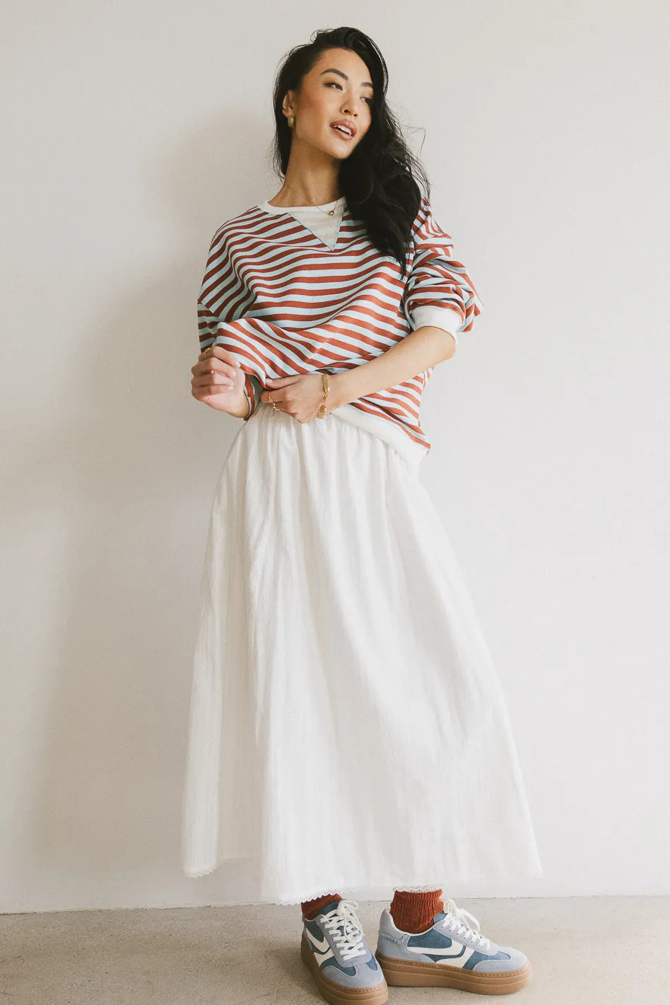 Junie Maxi Skirt for Women - Flowy Boho Long Skirt with Pockets, High Waist A-Line Summer Beach Skirt | Perfect for Vacation, Music Festivals & Boho Chic Outfits