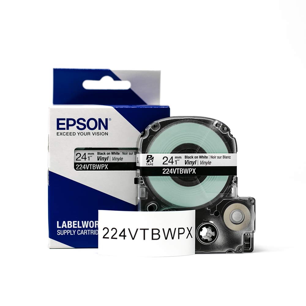 Epson LW-PX750 Industrial Label Maker Kit with Bonus Accessories & 224BWPX/224VTBWPX Tape Cartridges - Perfect for Warehouse, Office, and Industrial Labeling Needs