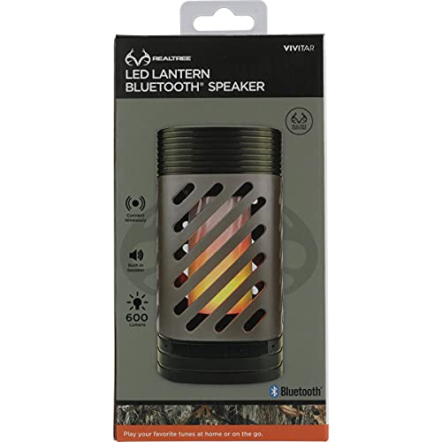 Realtree® 600 Lumen LED Lantern Bluetooth Speaker | Rechargeable Outdoor Wireless Speaker with USB Charging | Perfect for Garden, Porch, Camping, and Outdoor Parties