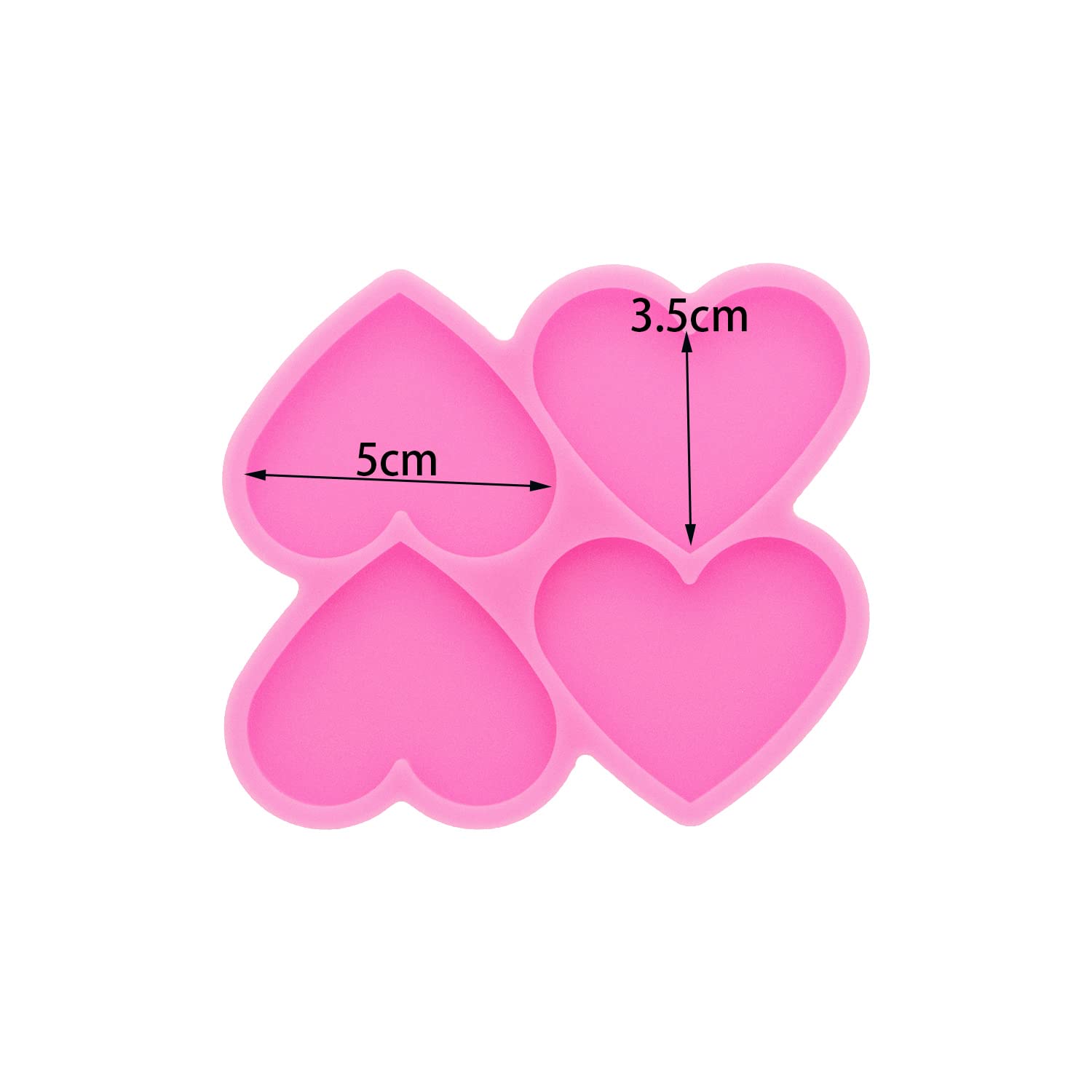 Premium 4-Cavity Heart-Shaped Silicone Resin Molds for DIY Keychains, Jewelry Making & Badge Reel Art - Perfect for Epoxy Resin Casting, Craft Projects, and Unique Handmade Gifts