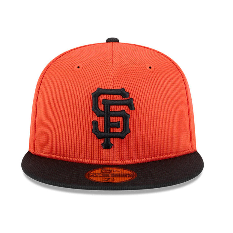 New Era 59Fifty San Francisco Giants 2025 Spring Training Patch Baseball Cap - Orange & Black Snapback Hat for Men & Women - Perfect for Baseball Games, Fan Gear Collection & Streetwear Fashion