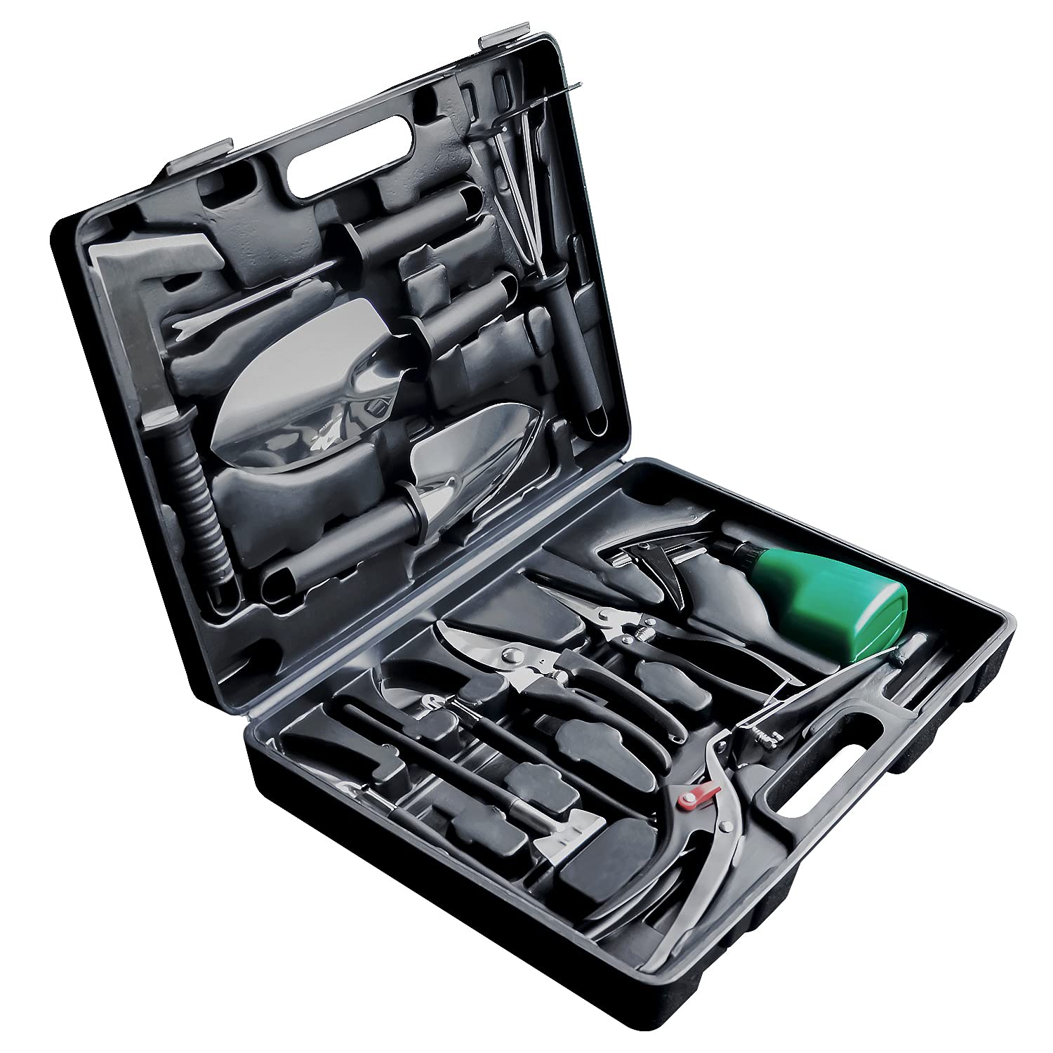 Premium Stainless Steel Garden Tools Set with Storage Case - Ideal Gardening Gifts for Women & Men - Perfect for Home Gardening, Landscaping, and Outdoor Planting (Black)