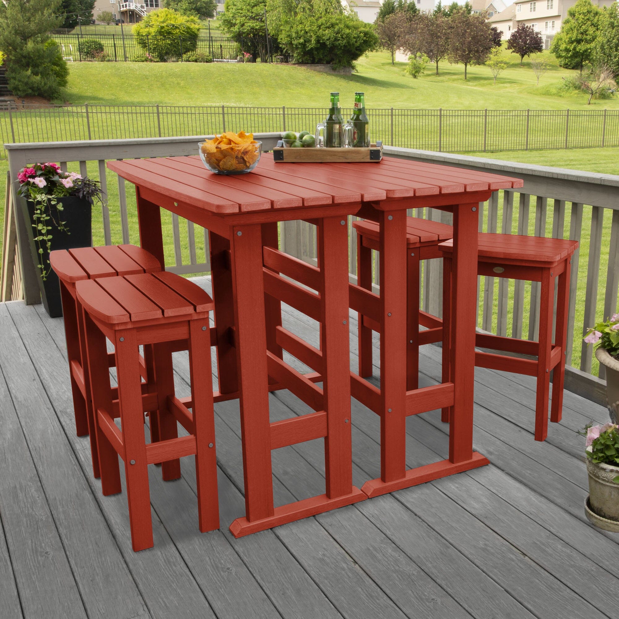 Lehigh 6-Piece Bar Height Balcony Patio Set - Outdoor Dining & Relaxing Furniture for Small Spaces