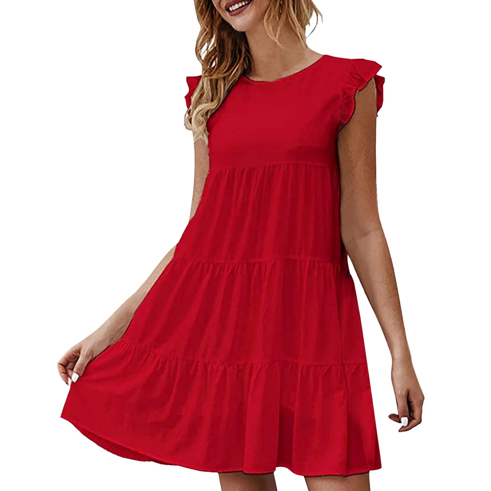 Floral Maxi Dress for Women - Long Sleeve Round Neck Solid Color Summer Dress | Casual Boho Chic Outfit for Beach, Vacation & Date Night