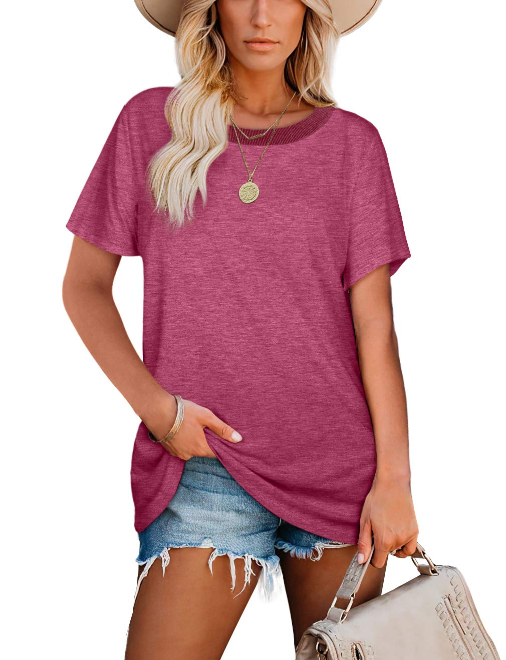 Jescakoo Women's Summer Tops - Soft Crewneck Loose Fit Blouse | Casual Wear, Beach Outfits & Vacation Essentials