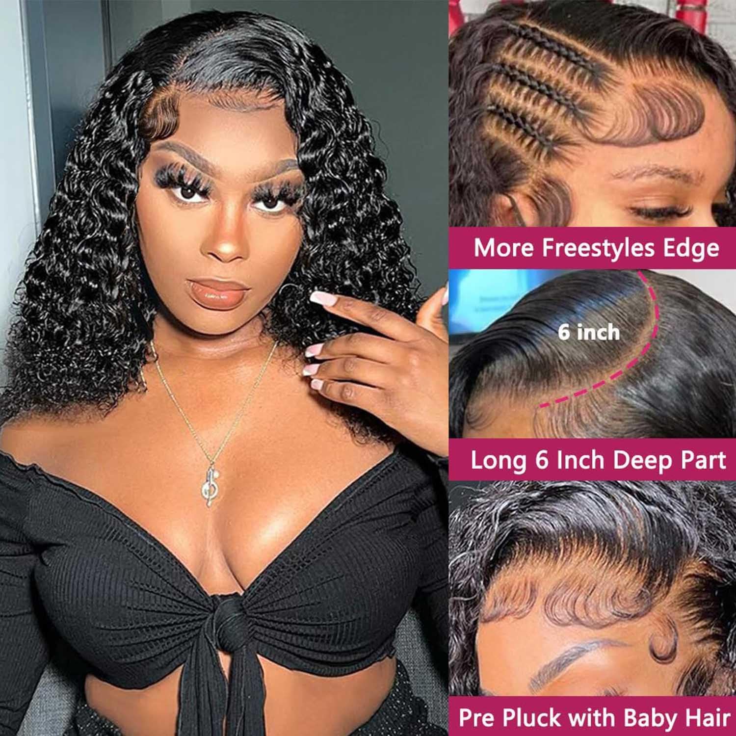 13x6 HD Transparent Lace Front Wigs Human Hair - Kinky Curly 180% Density Afro Wet & Wavy Lace Frontal Wig for Black Women (26 Inch) | Perfect for Protective Styling, Special Occasions & Everyday Wear