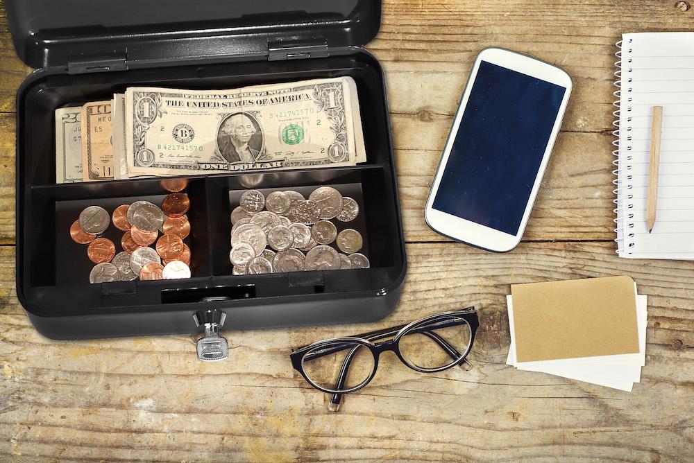 Honeywell 6202 Secure Key Locking Steel Cash Box with Removable Tray - Ideal for Small Business, Home Office & Retail Store Cash Management