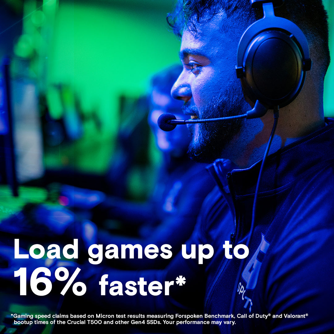 Crucial T500 PCIe Gen4 NVMe M.2 SSD with Heatsink - 1TB 2TB 4TB High Speed Gaming SSD for PC, Laptop, PS5 - Boost Performance for Gaming, Video Editing & Workstations