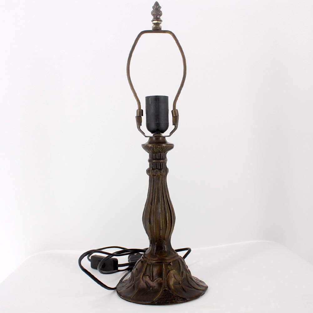 Tiffany Style Table Lamp - Navy Blue Baroque Stained Glass Desk & Bedside Light, 12x12x18 Inches, Perfect for Bedroom, Living Room & Home Office Decor - WERFACTORY S003B Series - Ideal for Reading, Relaxation & Romantic Ambiance Lighting