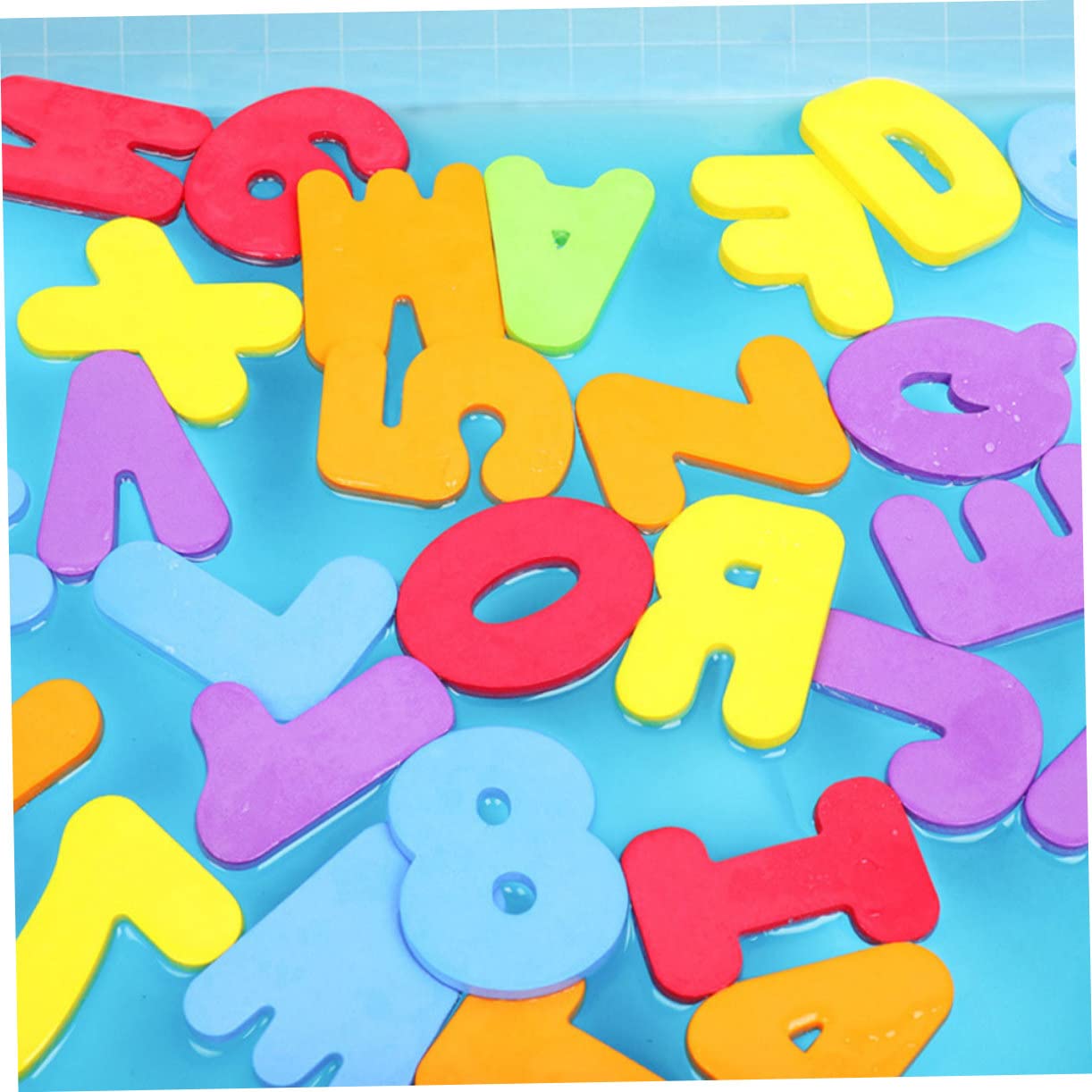 VICASKY 2 Sets Alphabet Patches Toy - Bath Net Bag with Colorful EVA Letter Stickers for Kids, Baby Shower Gifts, Bathtime Learning & Sensory Play