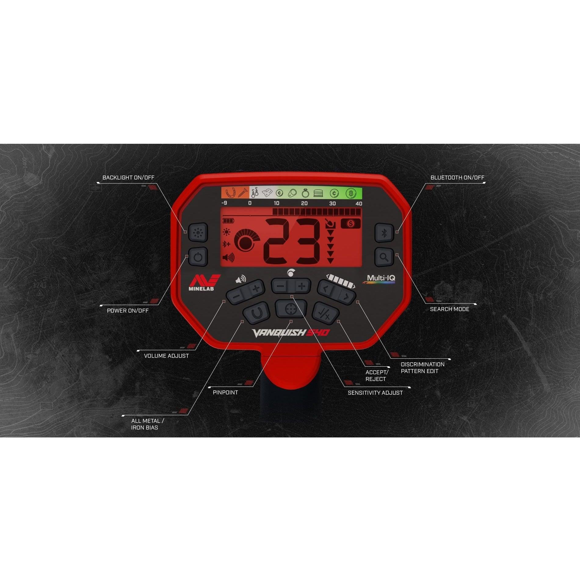 Minelab Vanquish 540 Pro Pack Metal Detector - Waterproof Metal Detecting Kit with Wireless Headphones for Treasure Hunting, Beach & Gold Prospecting | Perfect for Outdoor Adventures & Professional Use