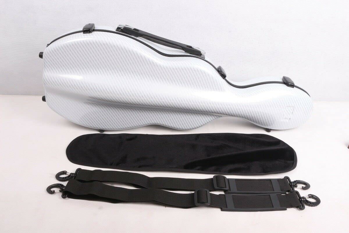 Premium 4/4 Carbon Fiber Violin Case - Lightweight & Durable White Violin Box for Professional Musicians & Travel Protection | Perfect for Concerts, Music Schools & Air Travel