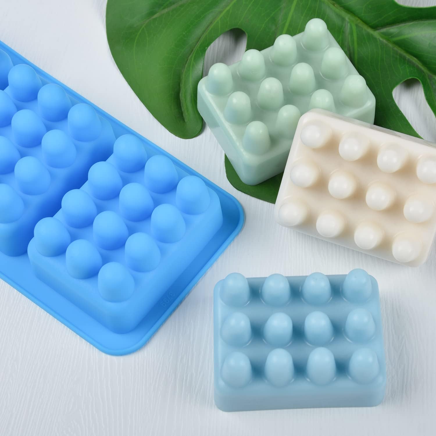 APSAMBR 4-Cavity Rectangle Silicone Soap Molds - Food Grade, BPA Free Soap Making Trays for DIY Bar Soap, Massage Bars & Scalp Molds | Perfect for Handmade Soap Crafting, Spa Treatments & Gift Making