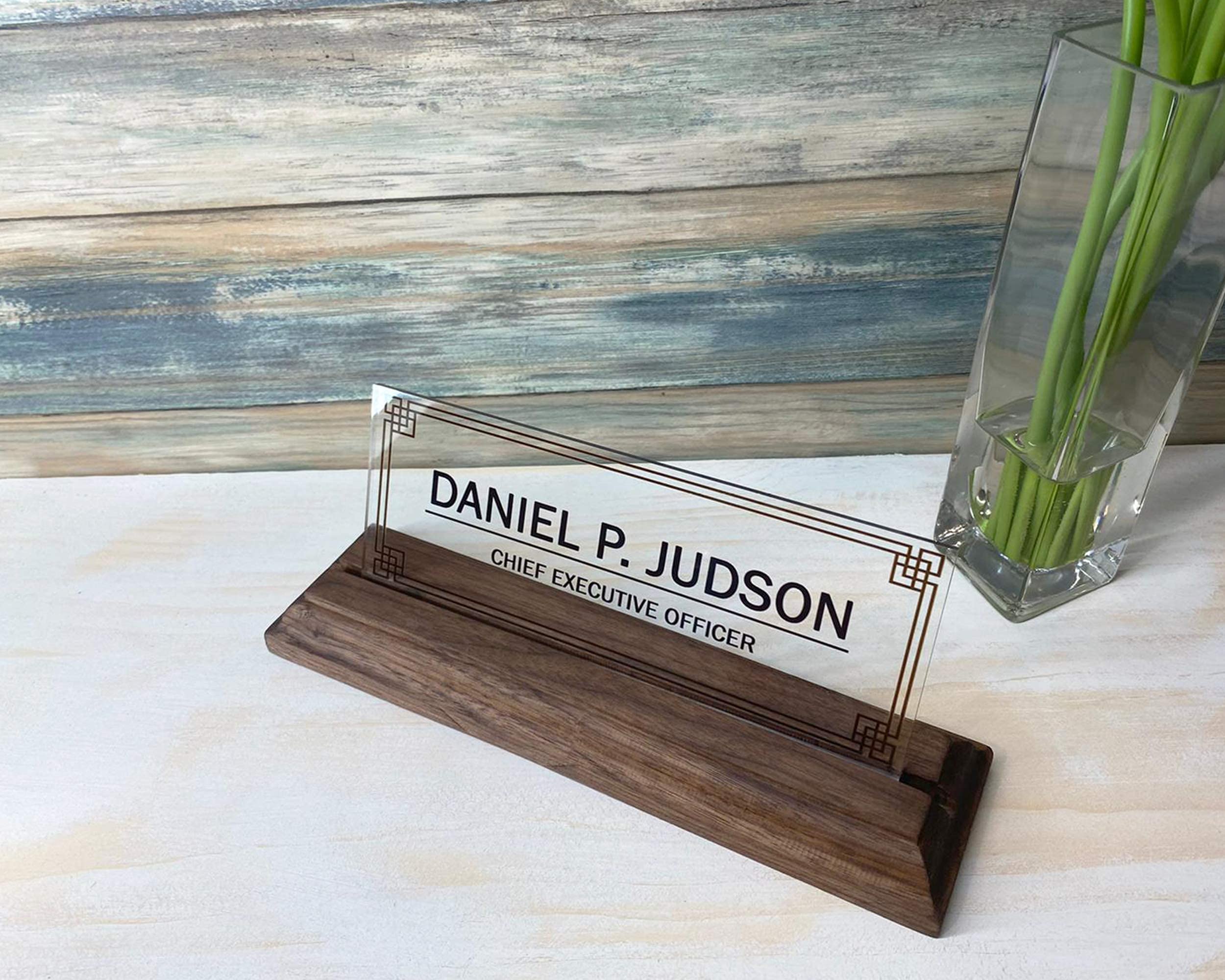Personalized Desk Name Plate for Men - Custom Engraved Office Name Sign (8
