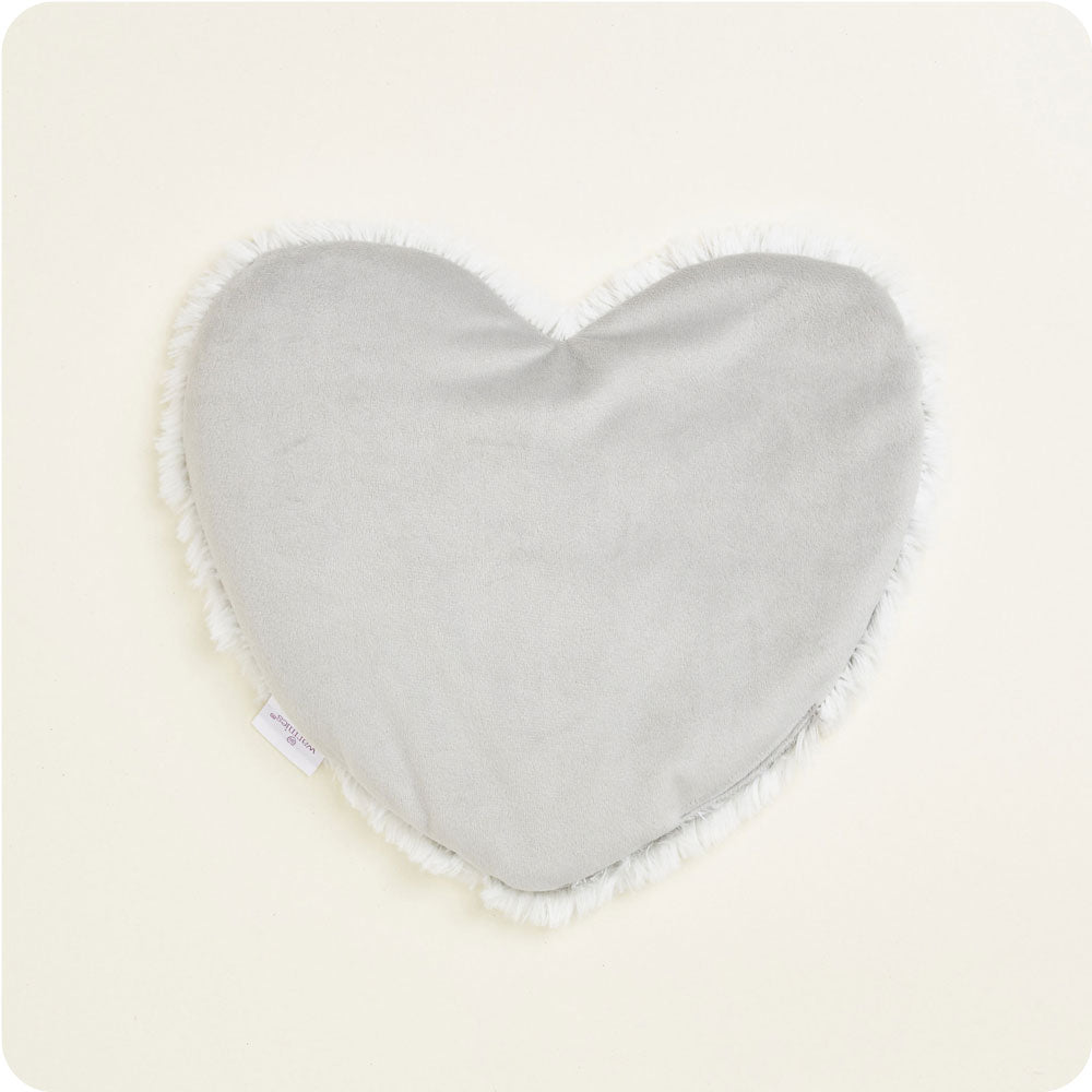 Warmies Heart-Shaped Heating Pad - Soft Marshmallow Gray Microwaveable Warm Plush for Relaxation & Pain Relief - Perfect for Stress Relief, Menstrual Cramps & Cold Weather Comfort