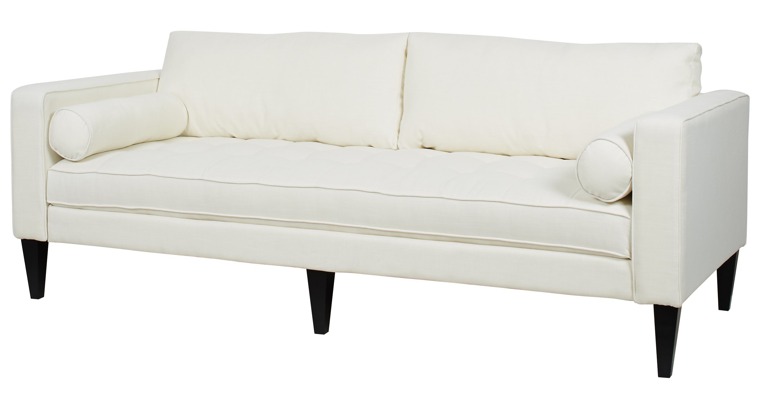 Jennifer Taylor Home Nicholi Sofa - Modern White Fabric Couch for Living Room, Comfortable 3-Seater Sofa with Sturdy Frame | Perfect for Small Spaces, Apartments & Cozy Family Gatherings