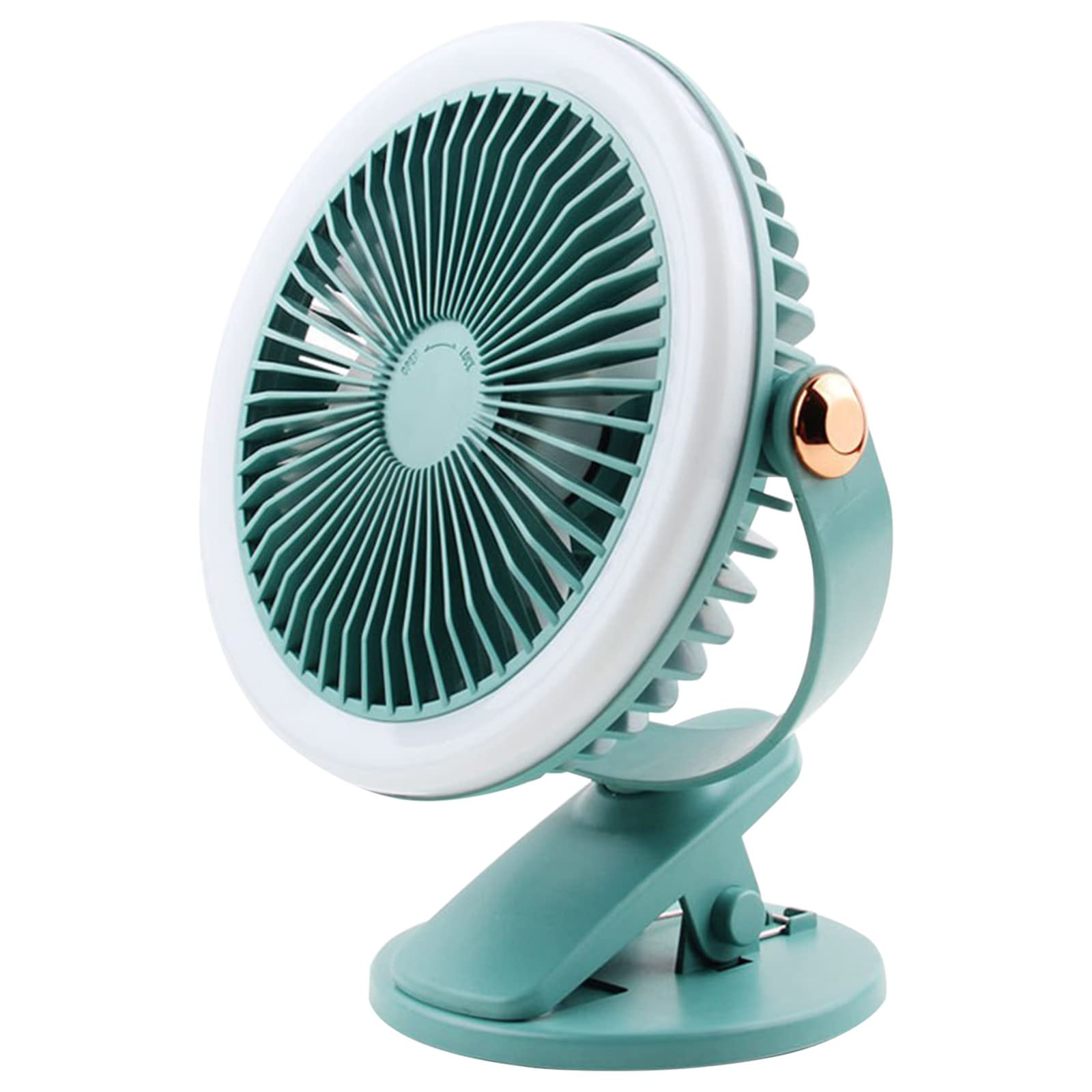 USB Rechargeable Clip Fan with LED Light - Portable Desktop & Handheld Mini Fan, Multi-Function Cooling Fan for Office, Bedroom, Nightstand, Camping and Travel