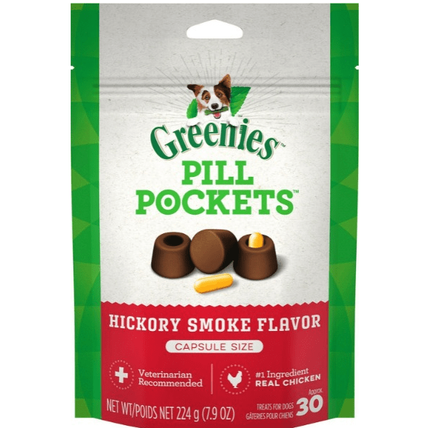 Greenies Pill Pockets for Dogs - Hickory Smoke Flavor Soft Chew Treats | Hide Medication Easily | Perfect for Picky Eaters & Daily Health Routine
