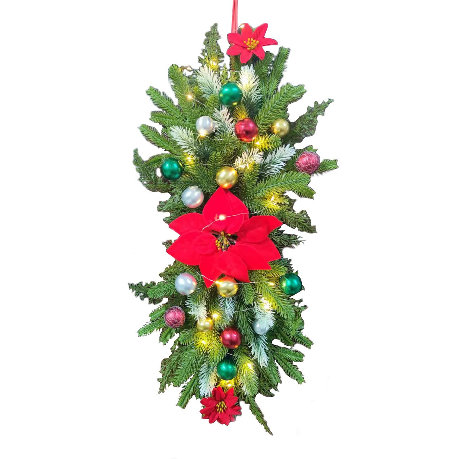 Wireless LED Christmas Stair Lights - Battery Operated Stairway Decor with Remote Control, Indoor/Outdoor Holiday Lighting for Stairs, Railings, and Home Decor - Perfect for Christmas, Halloween, and Party Decorations