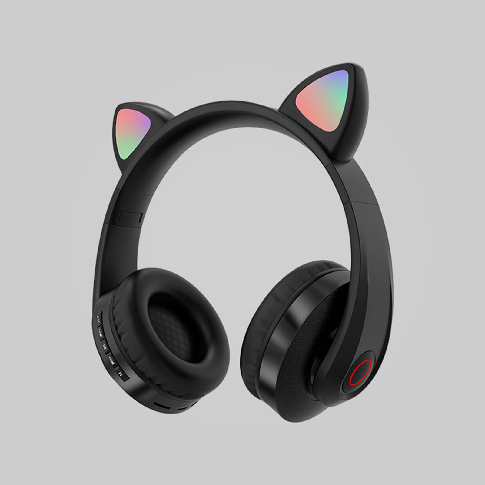 LGBN Cute Cat Ear Headphones Wireless HiFi RGB Bluetooth Gaming Headset - Foldable Over-Ear Stereo Headphones for Girls (Black) | Perfect for Gaming, Music, and Streaming with Stylish Cat Ear Design