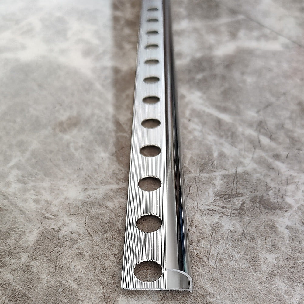 10 x Heavy Duty Round Edge Aluminum Tile Trim 10mm - Perfect for Bathroom, Kitchen, and Shower Wall Edging