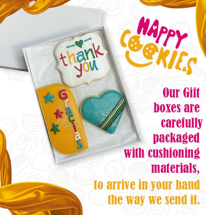 Handmade Thank You Sugar Cookies - Decorated Gift Box for Holidays, Parties & Appreciation Gifts | Perfect for Birthdays, Weddings & Corporate Events