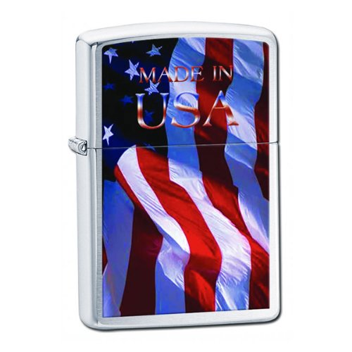Premium Brushed Chrome American Flag - Made in USA | Patriotic Home & Office Decor, Gifts for Veterans & National Holidays