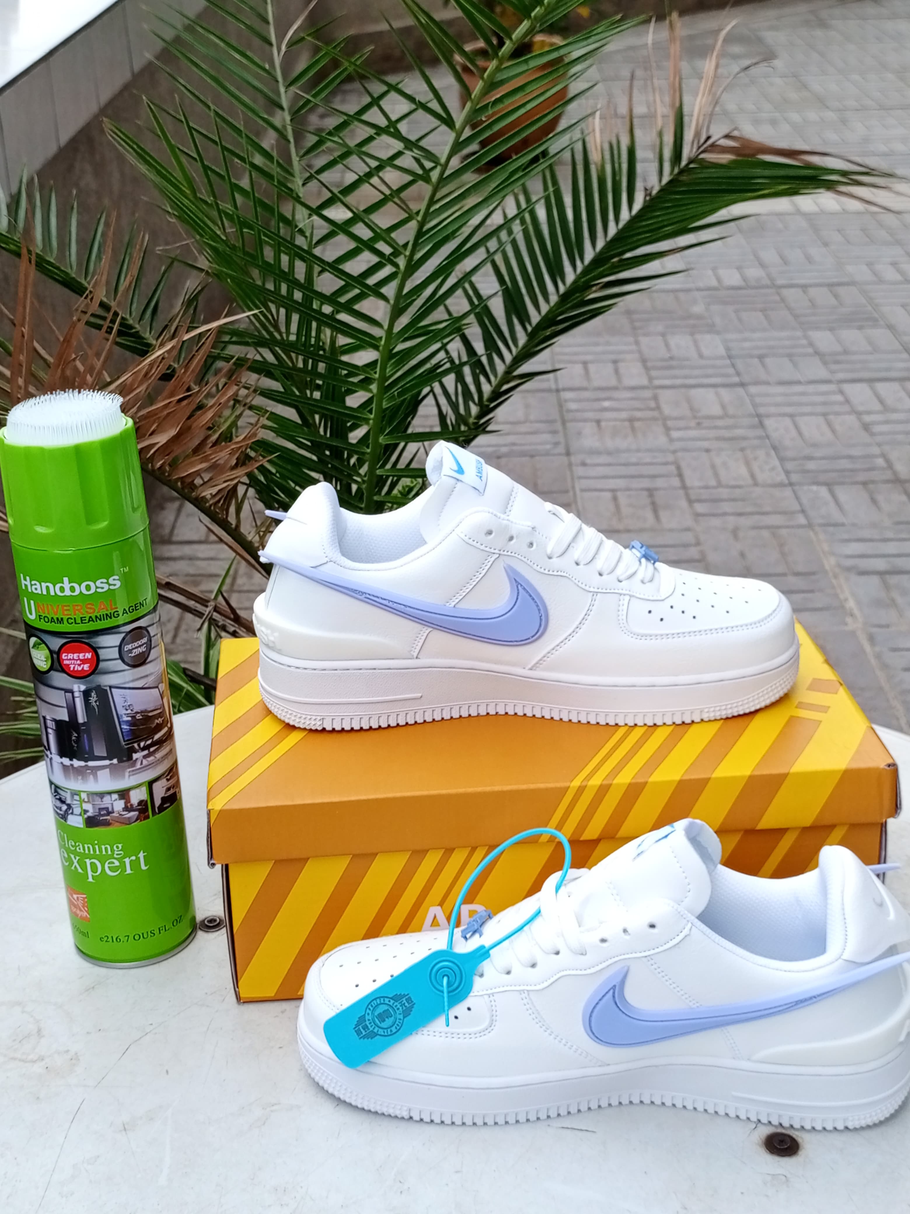 AMBUSH x Nike Air Force 1 Low White Light Blue Accents Sneakers - Stylish Streetwear for Men & Women | Perfect for Casual Wear, Urban Fashion & Sneaker Collection