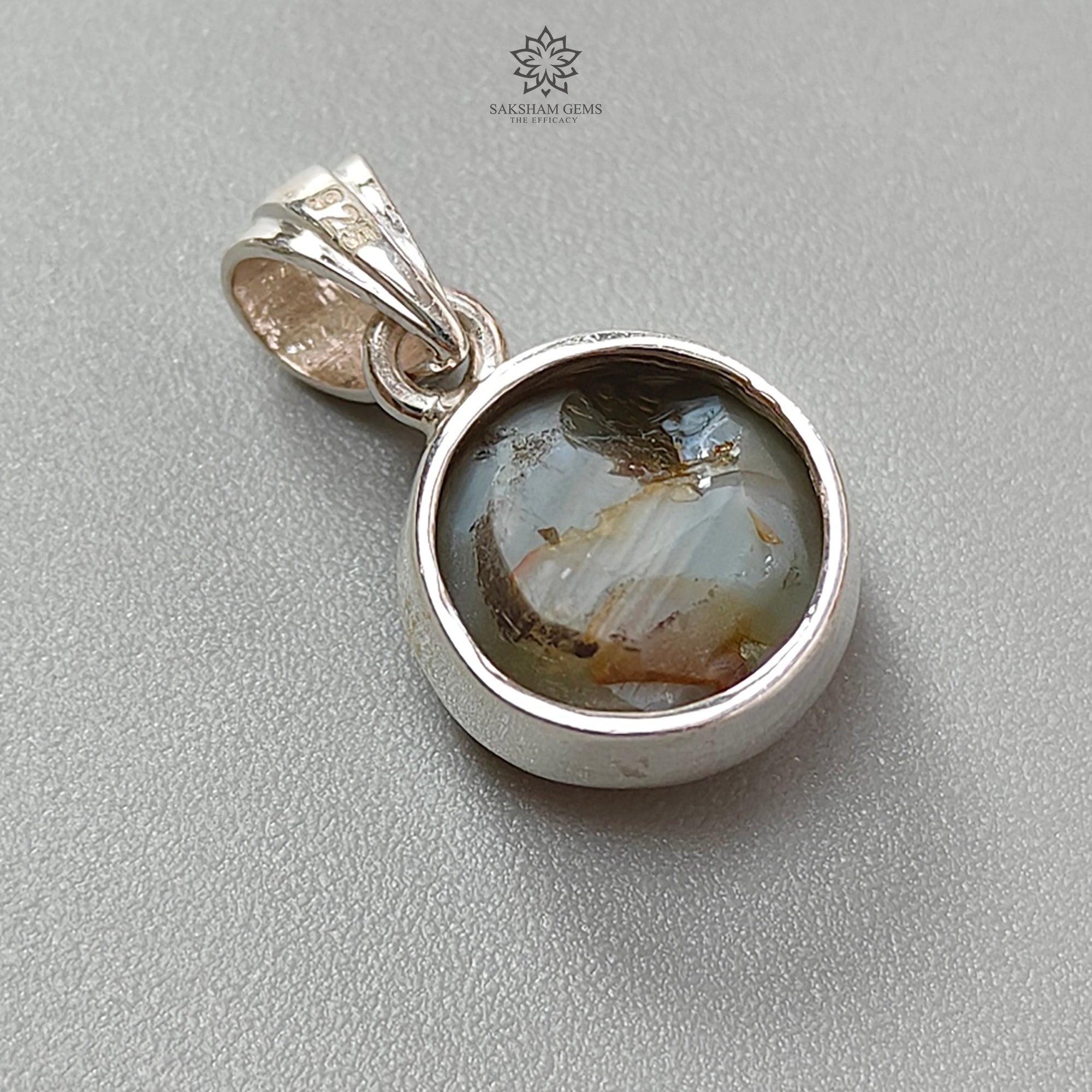 Natural Chrysoberyl Cat's Eye Silver Pendant - 2.50g Genuine Untreated Round Cabochon in 925 Sterling Silver Bezel Setting | Elegant Jewelry Gift for Women, Perfect for Weddings & Special Occasions
