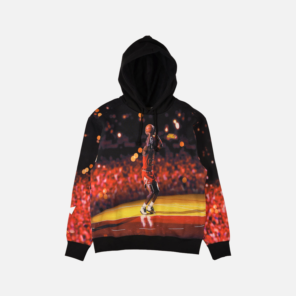 Allover Print Fleece Hoodie - Black | Cozy & Stylish Unisex Pullover for Casual Wear, Street Fashion & Outdoor Activities